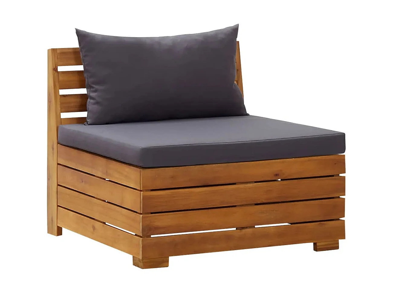 2 pcs Canapés de jardin avec coussins Bois d'acacia solide PWRS76298