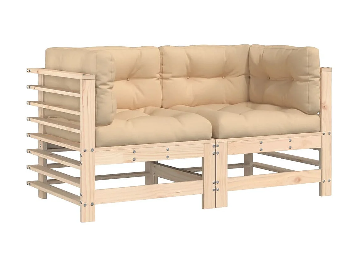 Canapés d'angle avec coussins 2 pcs bois de pin massif PWRS32021