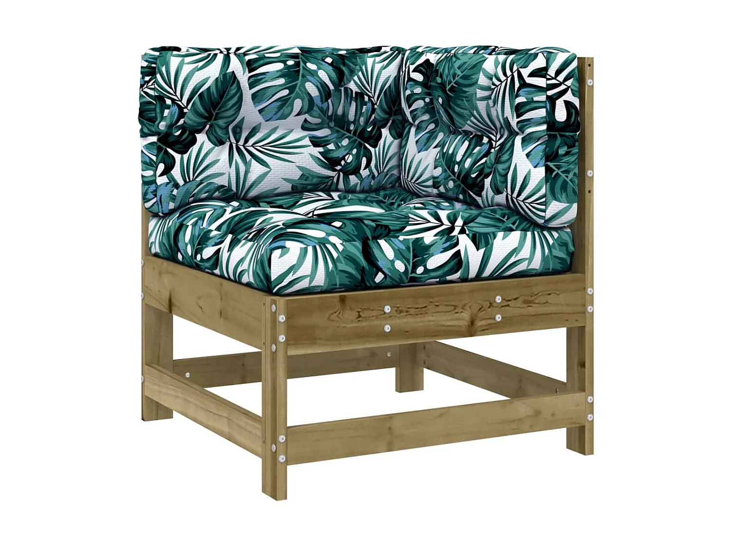 Canapé d'angle avec coussins bois de pin imprégné PWRS58584