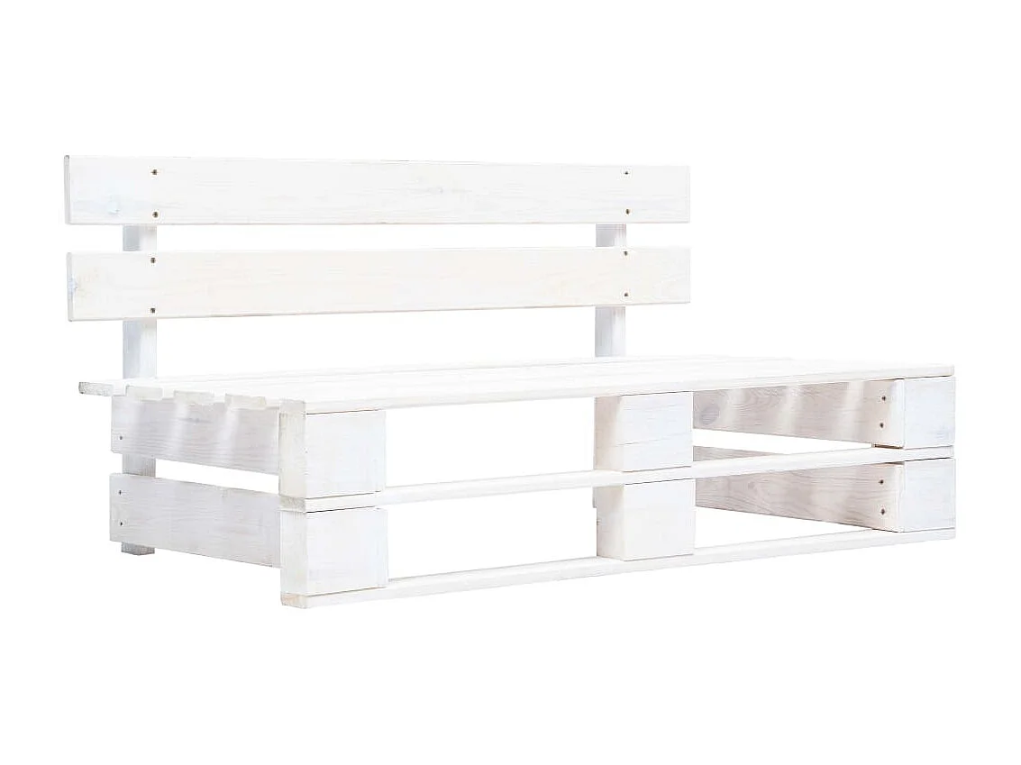 Canapé palette de jardin Blanc Bois de pin imprégné PWRS88163