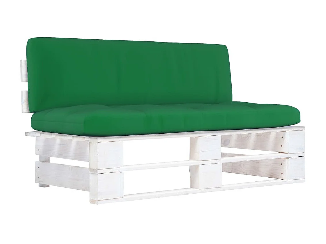 Canapé palette de jardin Blanc Bois de pin imprégné PWRS88163