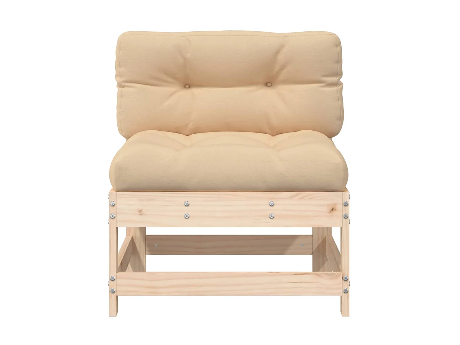 2 uds Sofás centrales con cojines madera maciza de pino KOW10438