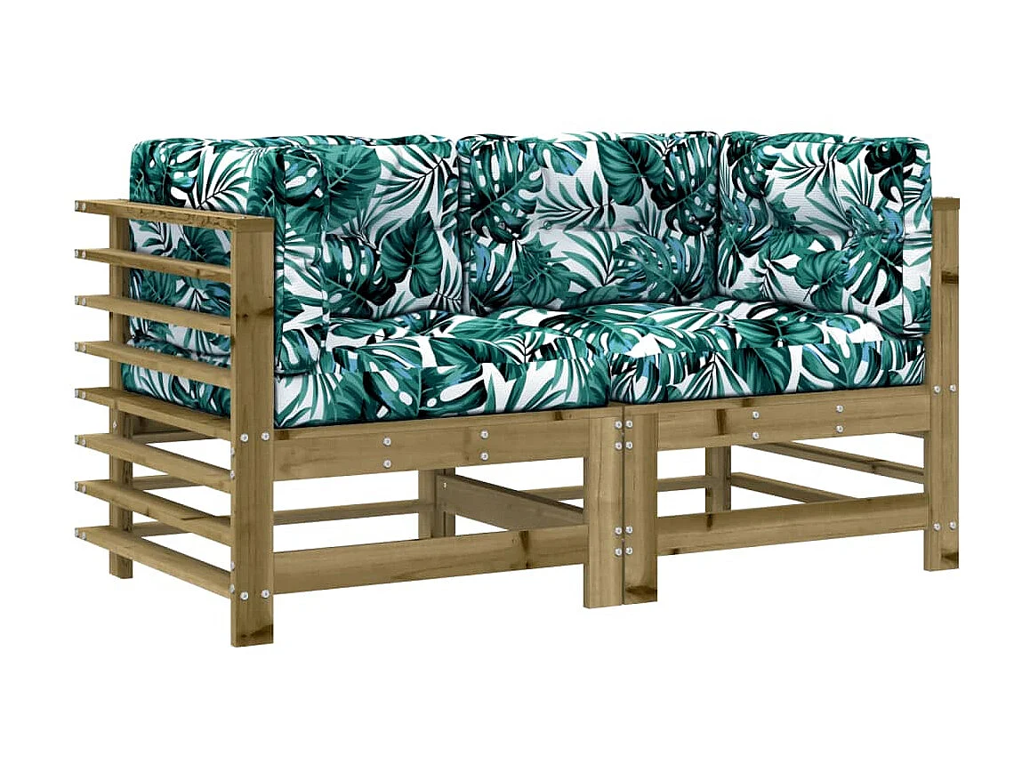 Canapés d'angle avec coussins 2 pcs bois de pin imprégné PWRS94621