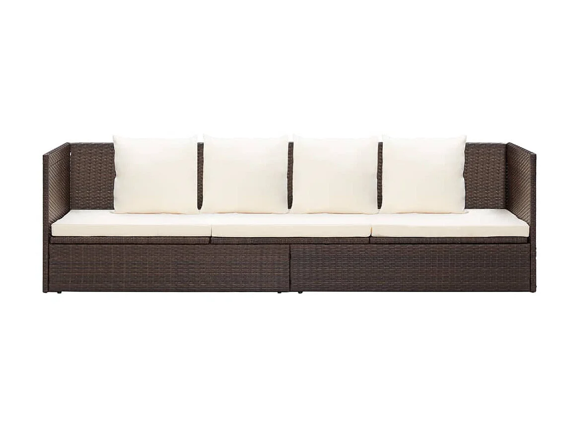 Canapé de jardin avec coussin et oreillers Résine tressée Marron PEWV46932