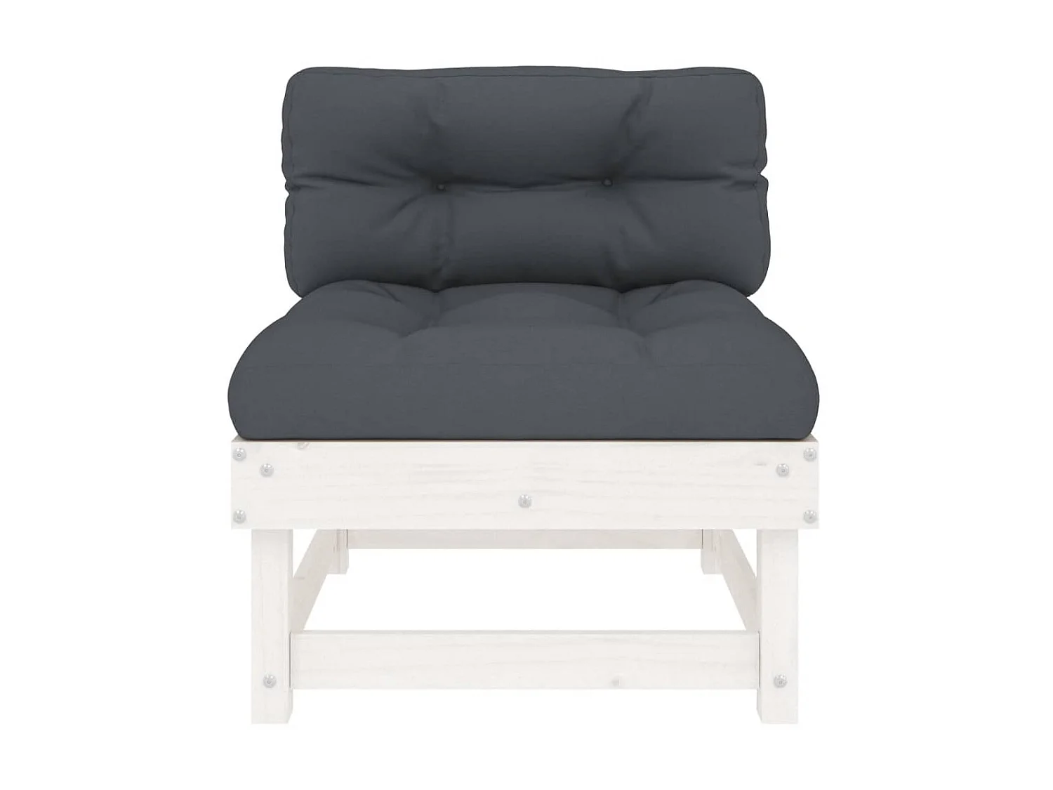 Sofás de centro com almofadões 2 pcs pinho maciço branco PT183162