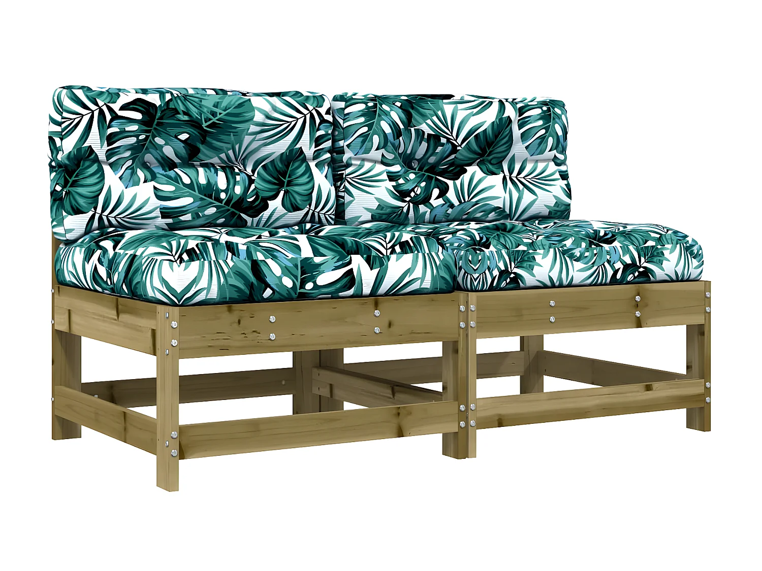 Canapés centraux de jardin avec coussins 2 pcs bois de pin imprégné PWRS51499