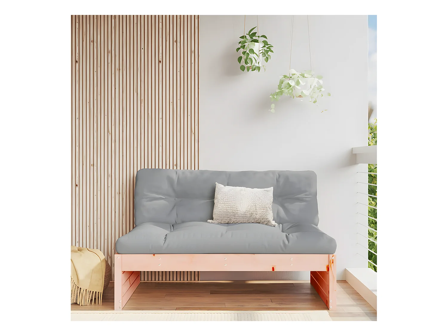 Canapé central de jardin 120x80 cm bois massif douglas PWRS34356