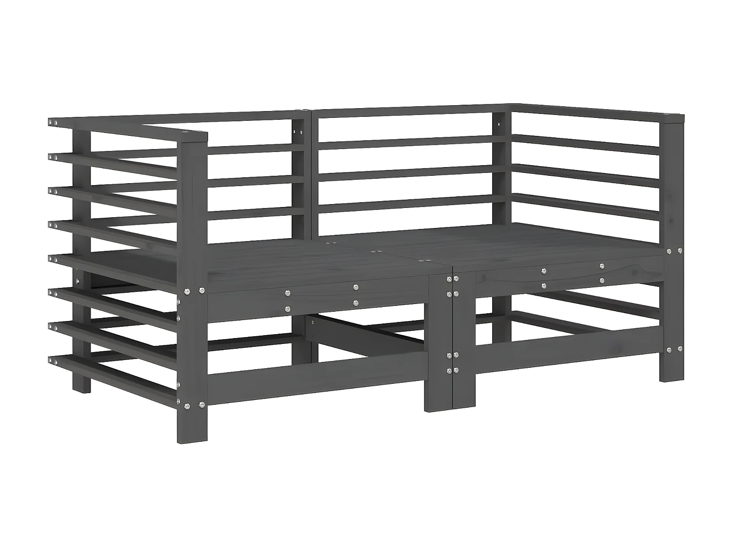 Canapés d'angle avec coussins 2 pcs gris bois de pin massif PWRS13259