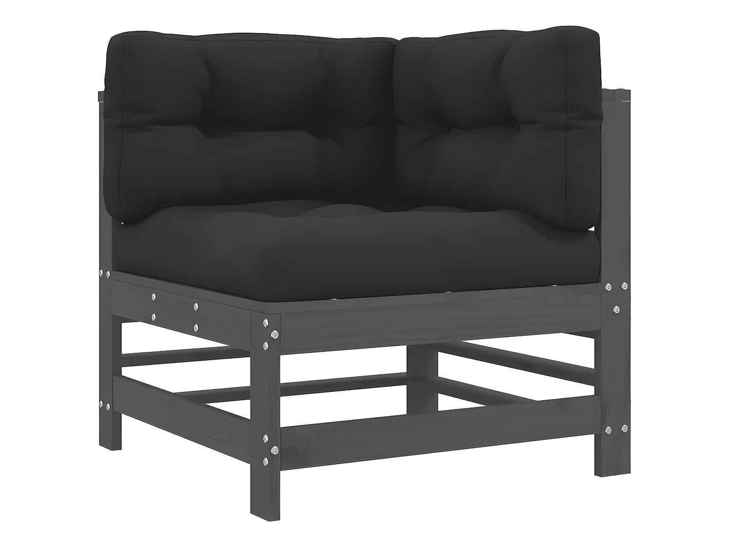 Canapés d'angle avec coussins 2 pcs gris bois de pin massif PWRS13259