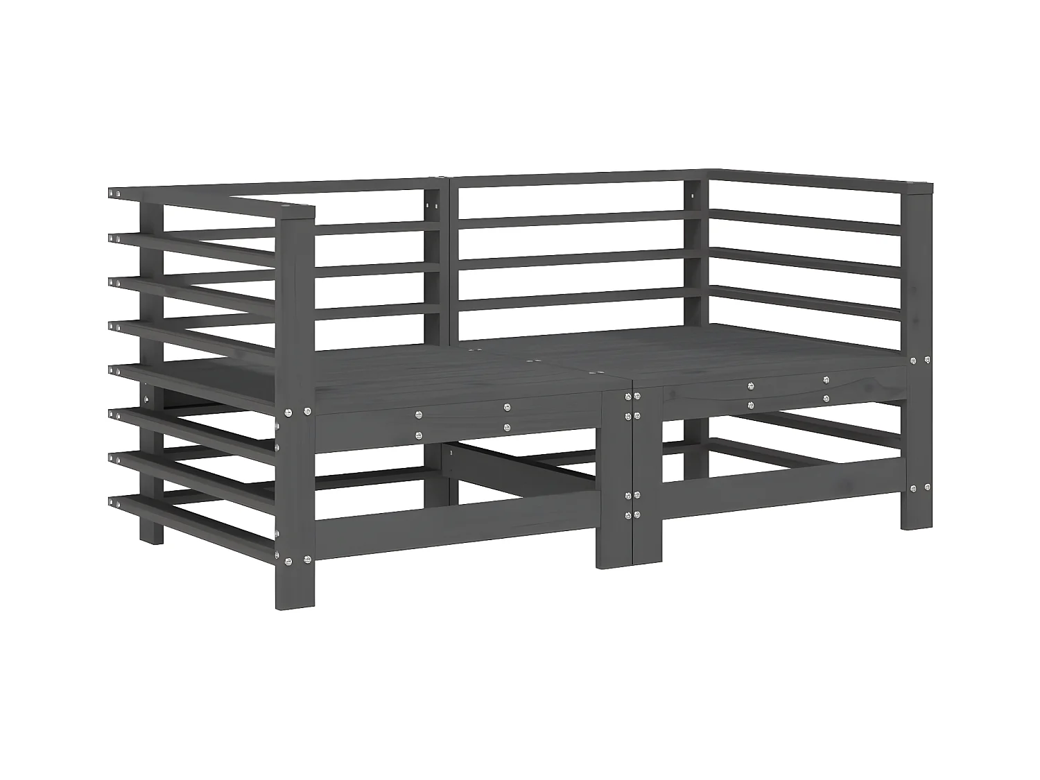 Canapés d'angle avec coussins 2 pcs gris bois de pin massif PWRS13259
