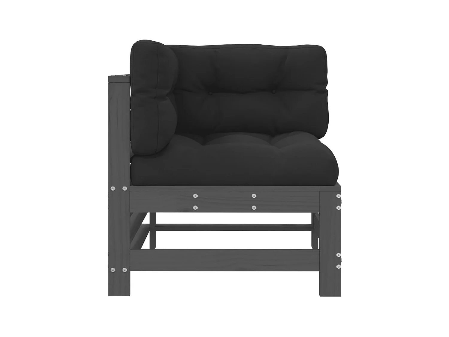 Canapés d'angle avec coussins 2 pcs gris bois de pin massif PWRS13259