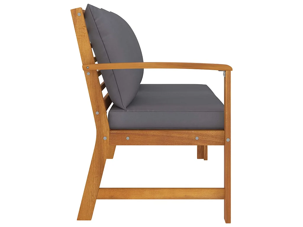 Banco de jardim 114,5 cm com almofadão cinzento-escuro acácia PT425988