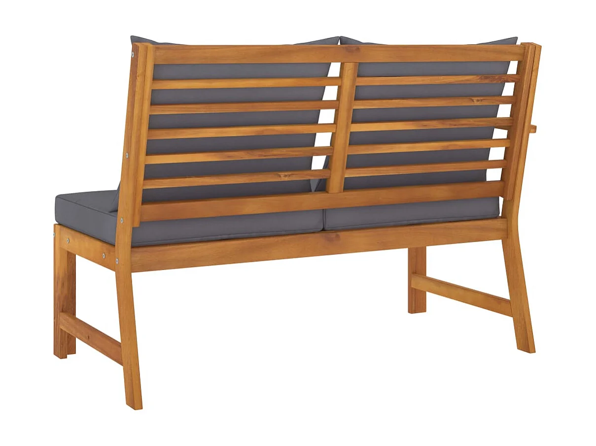 Banco de jardim 114,5 cm com almofadão cinzento-escuro acácia PT425988