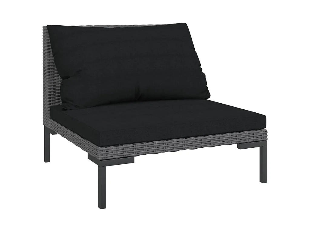 Tuinbanken 2 st met kussens halfrond poly rattan NL466320