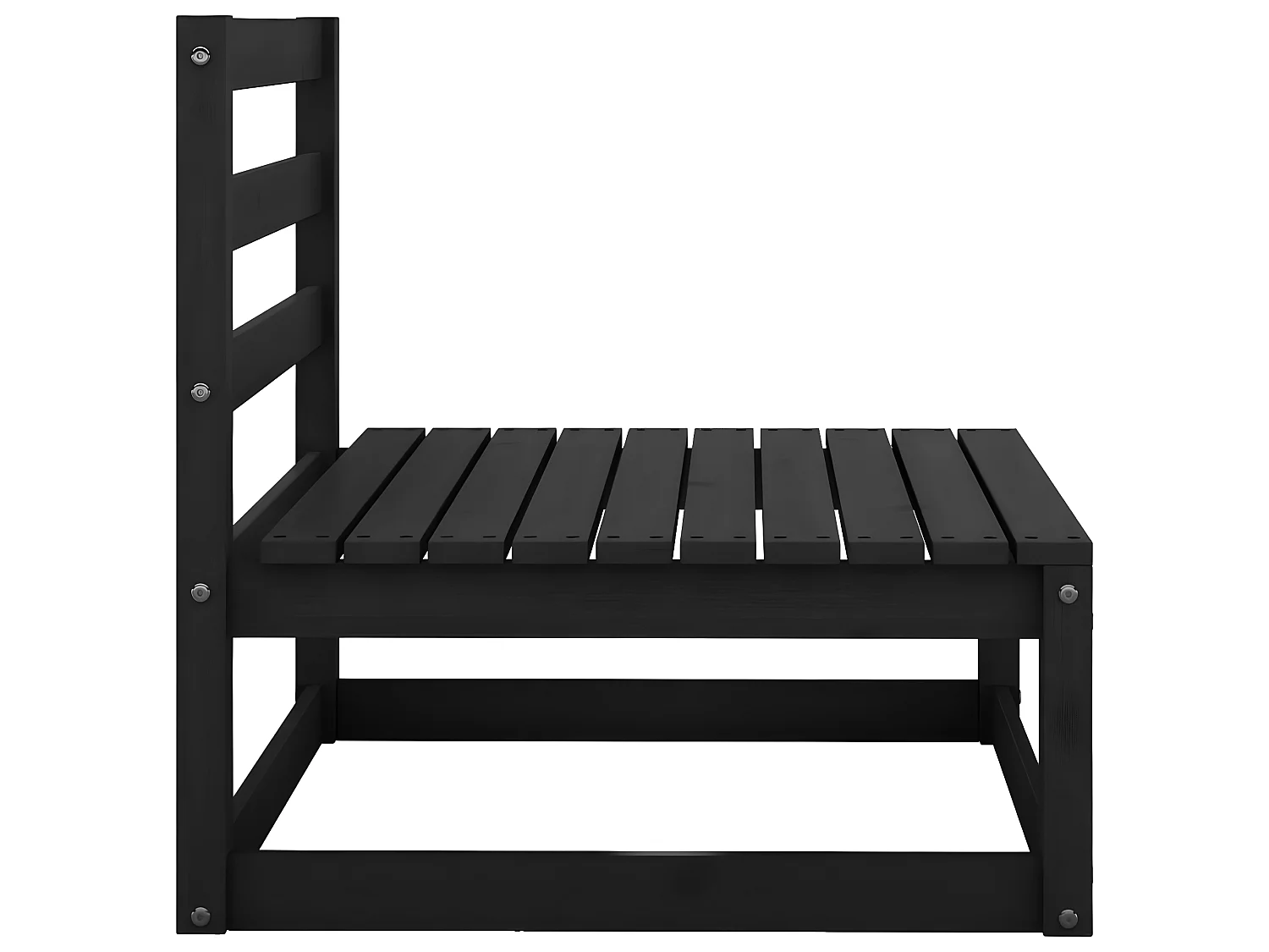 Canapé central de jardin de jardin coussins,  Banc de Jardin ou Terrasse  anthracite Bois de pin massif PWRS76128