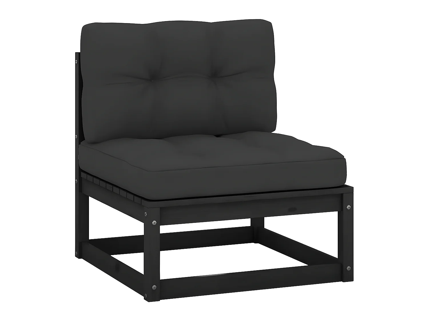 Canapé central de jardin de jardin coussins,  Banc de Jardin ou Terrasse  anthracite Bois de pin massif PWRS76128