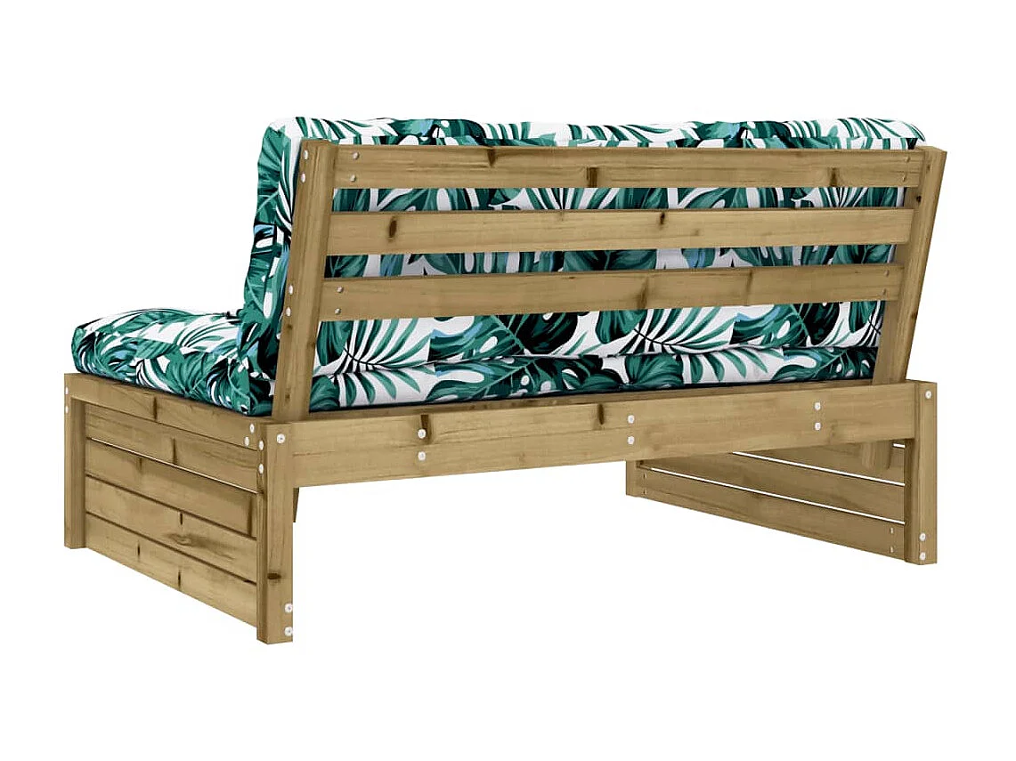 Canapé central de jardin 120x80 cm bois de pin imprégné PWRS66928