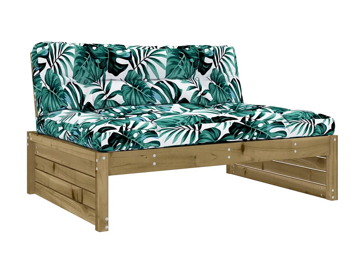 Canapé central de jardin 120x80 cm bois de pin imprégné PWRS66928