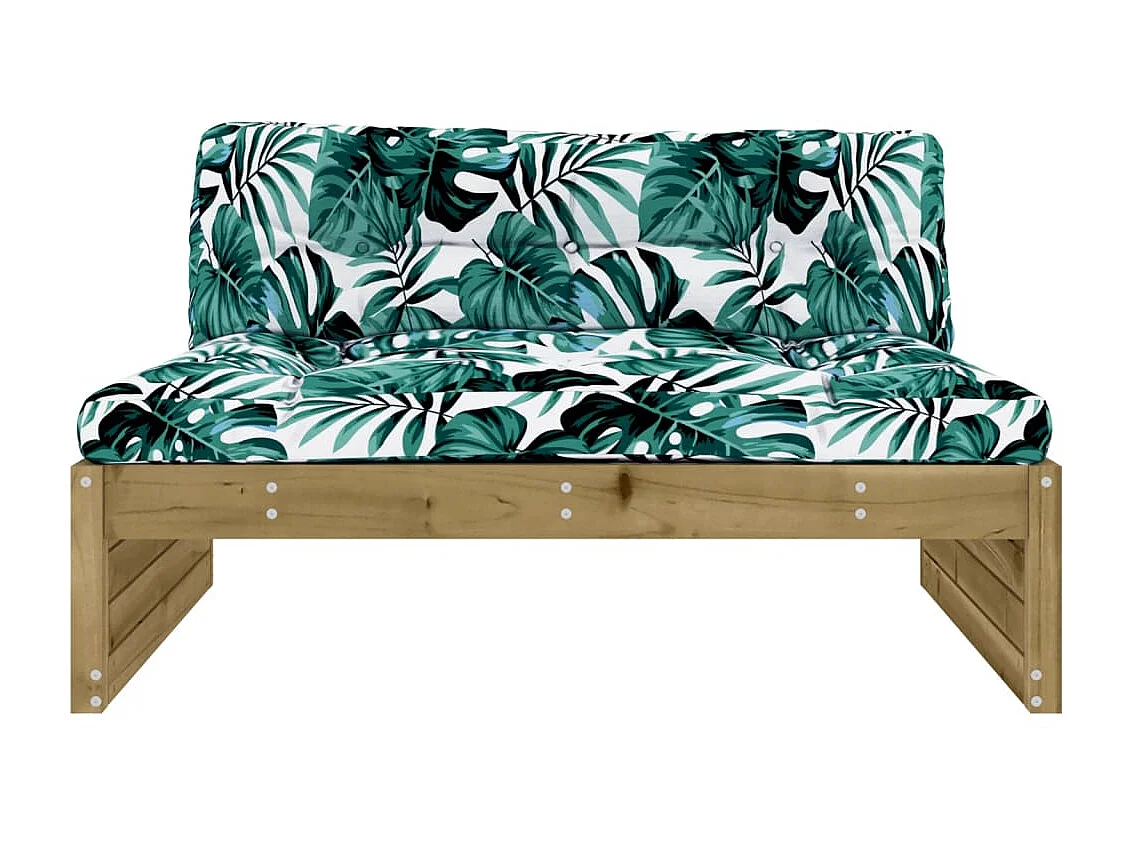 Canapé central de jardin 120x80 cm bois de pin imprégné PWRS66928