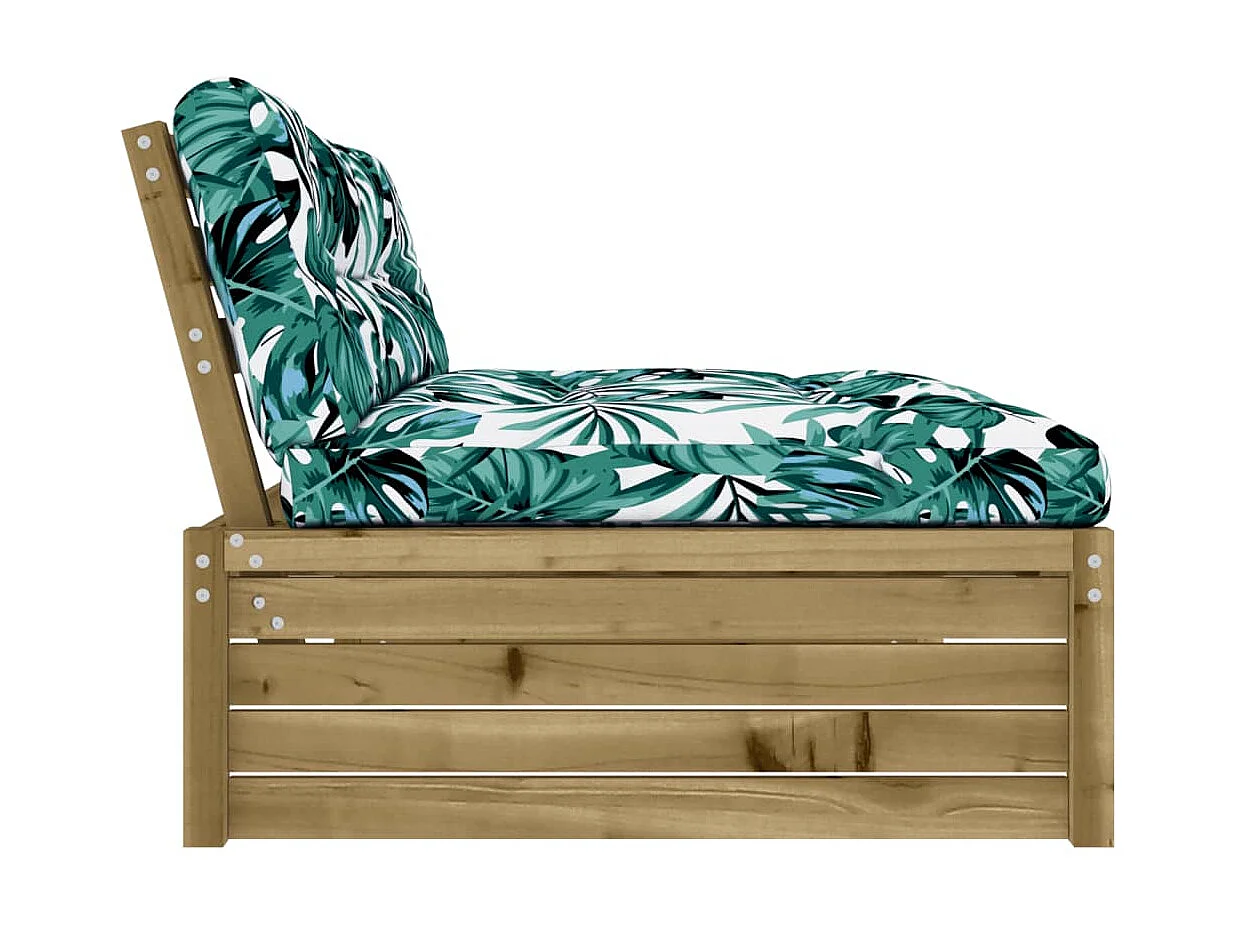 Canapé central de jardin 120x80 cm bois de pin imprégné PWRS66928