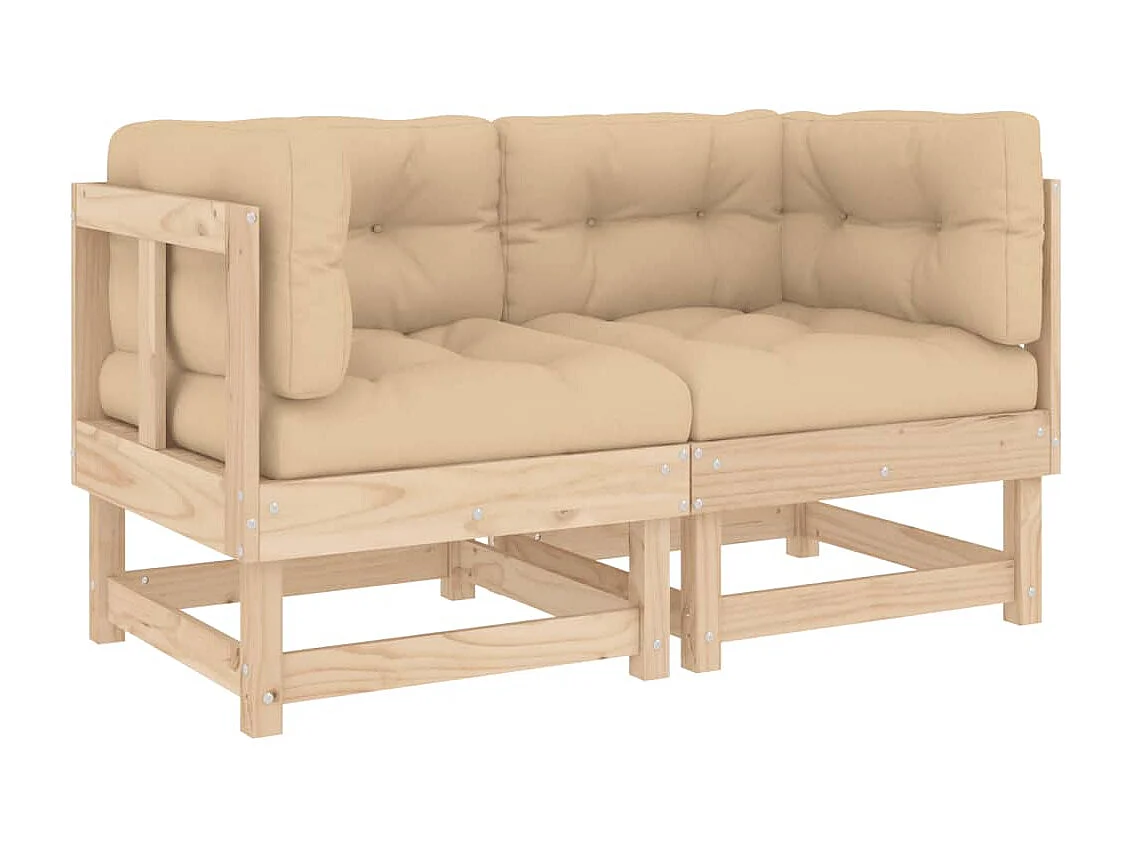 Canapés d'angle avec coussins 2 pcs bois de pin massif PWRS29736