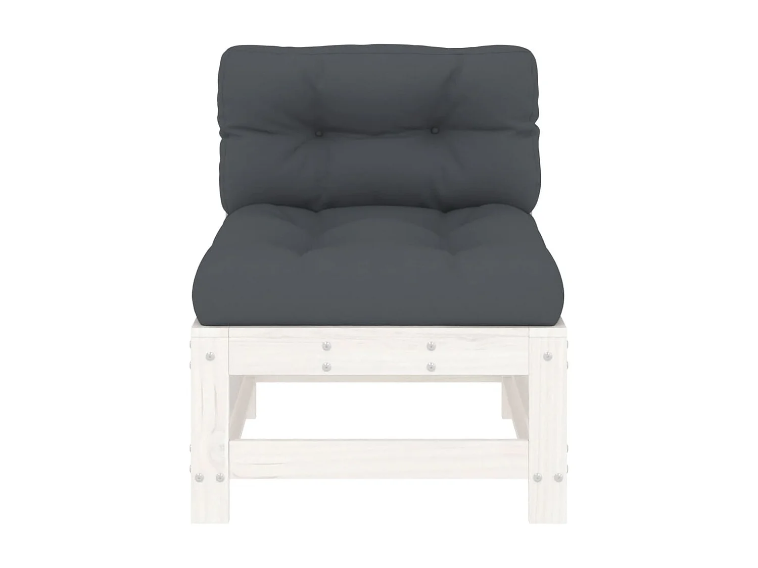 Canapés centraux de jardin avec coussins 2 pcs blanc bois de pin massif PWRS15611