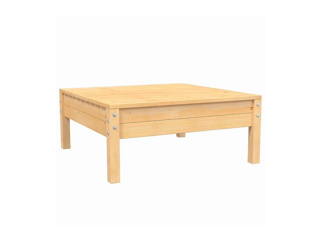 3-tlg. Garten-Sitzgruppe: Sofa + Tisch | Garten-Lounge-Set mit Grauen Kissen Kiefer Massivholz -GKD635517