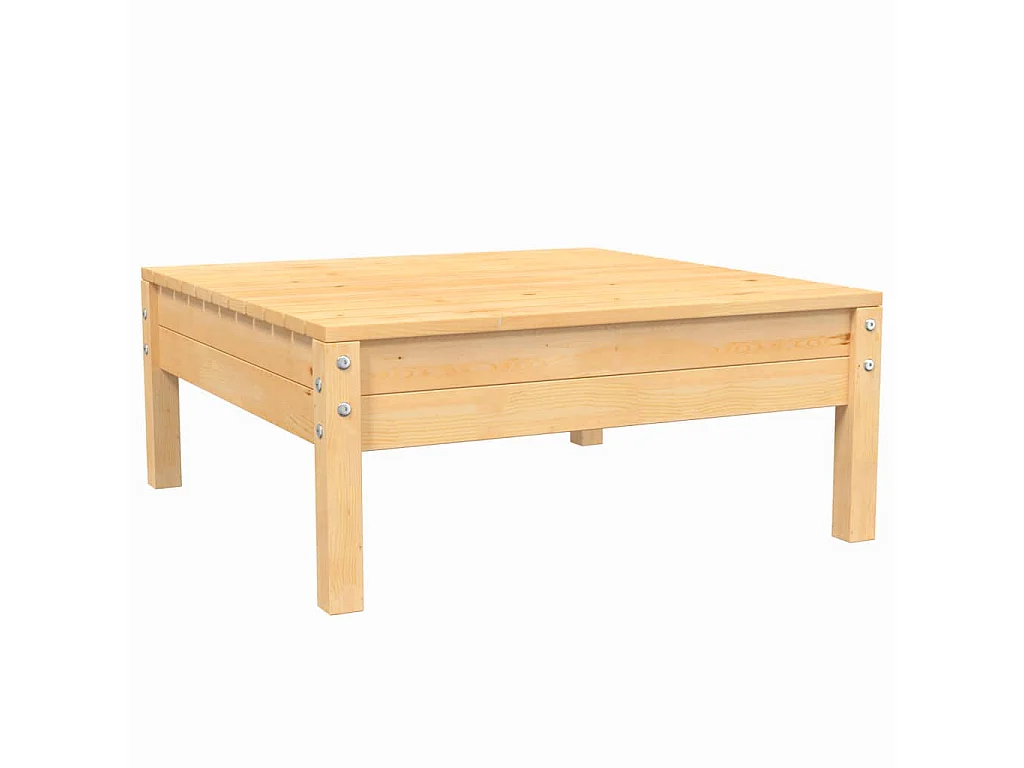 3-tlg. Garten-Sitzgruppe: Sofa + Tisch | Garten-Lounge-Set mit Grauen Kissen Kiefer Massivholz -GKD635517