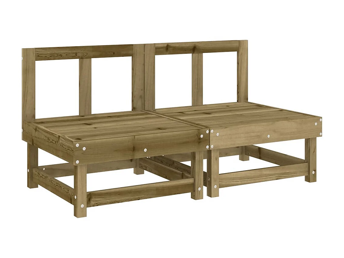 Canapés centraux de jardin avec coussins 2 pcs bois de pin imprégné PWRS22107