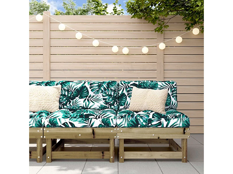 Canapés centraux de jardin avec coussins 2 pcs bois de pin imprégné PWRS22107