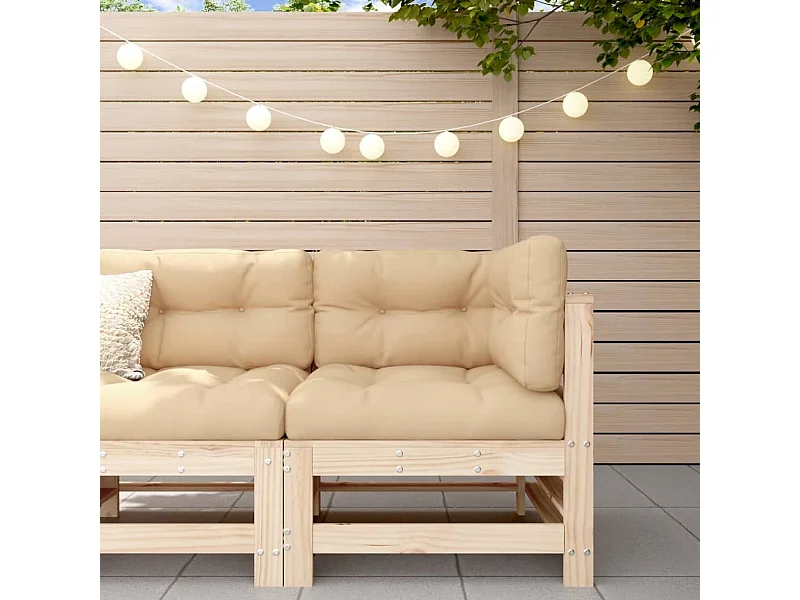 Canapé d'angle avec coussins bois de pin solide PWRS65599