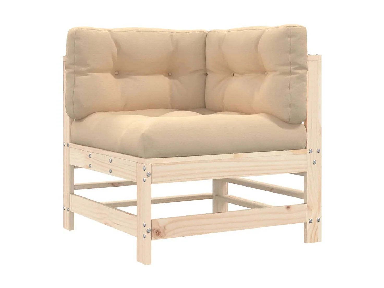 Canapé d'angle avec coussins bois de pin solide PWRS65599