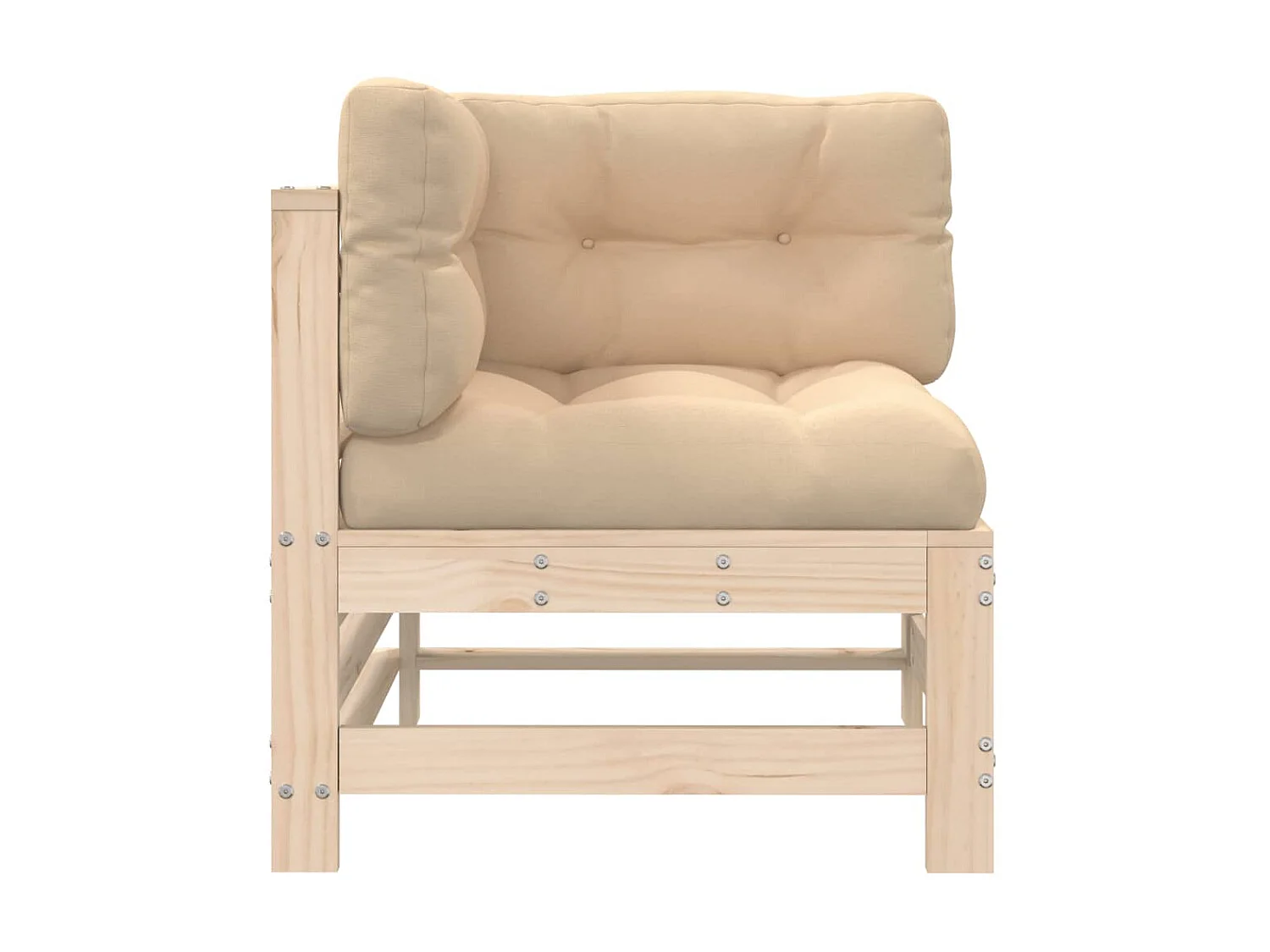 Canapé d'angle avec coussins bois de pin solide PWRS65599