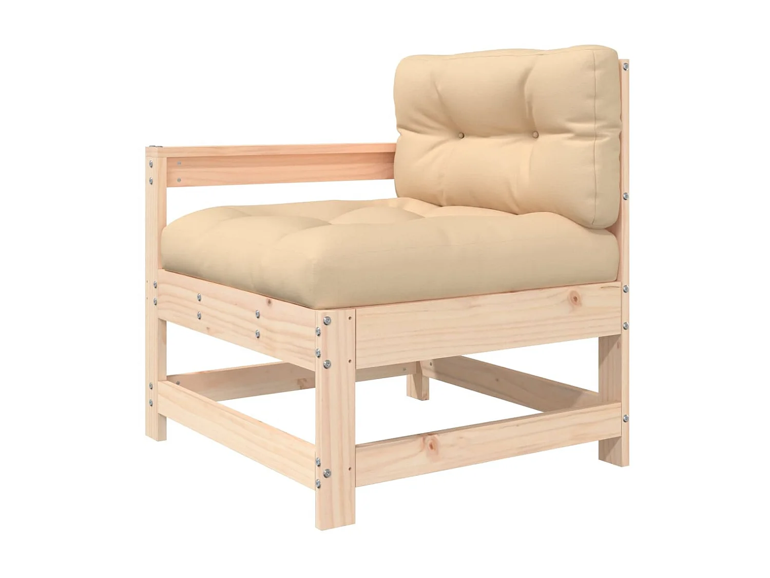 3 pcs conjunto lounge de jardim c/ almofadões madeira maciça PT628540