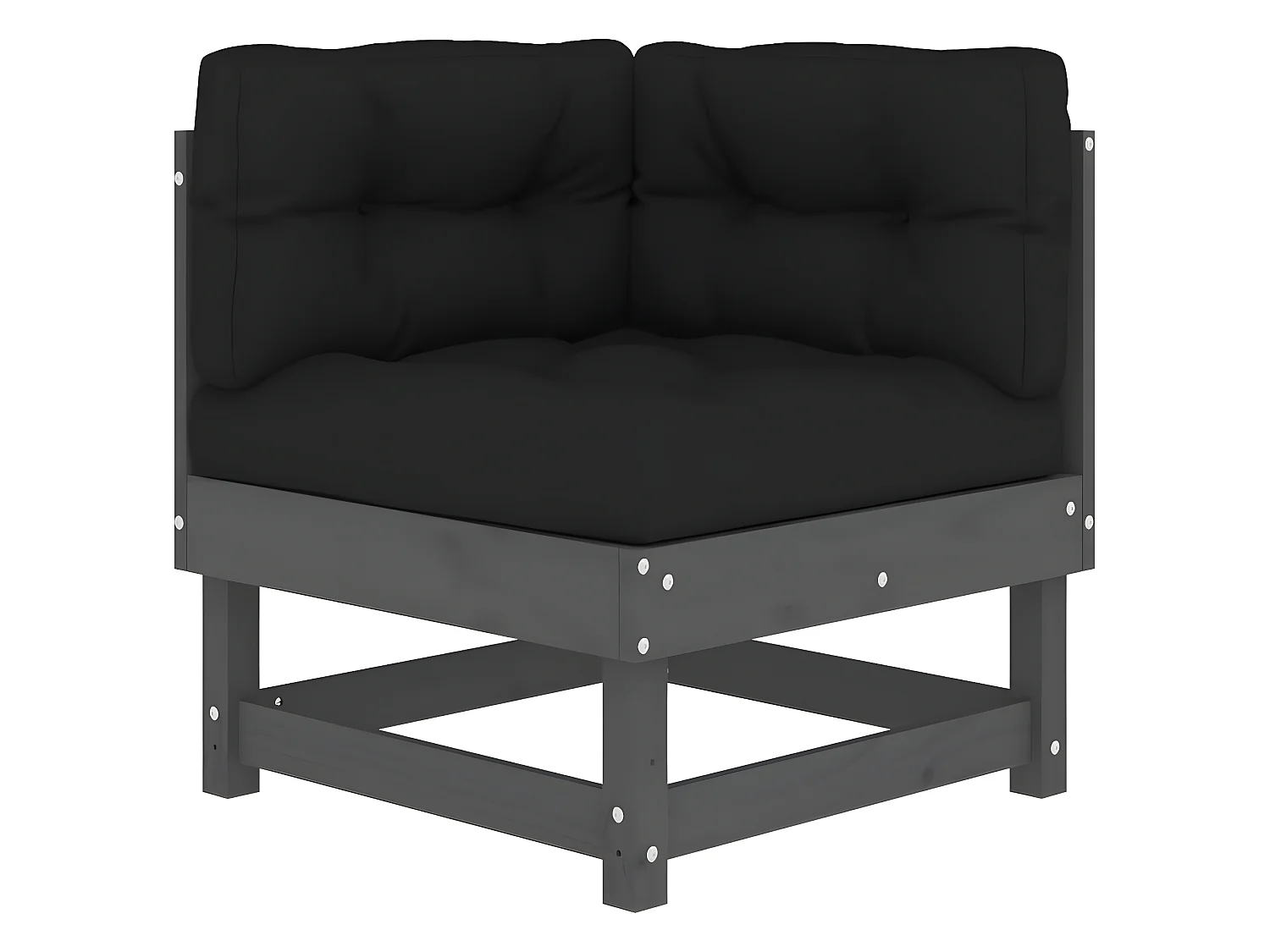 Canapés d'angle avec coussins 2 pcs gris bois de pin massif PWRS51491