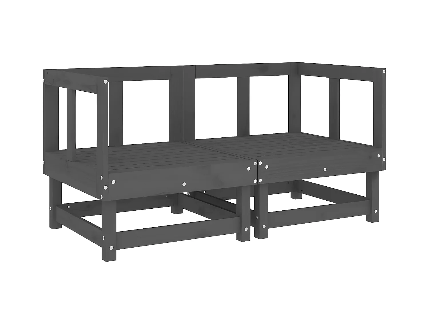 Canapés d'angle avec coussins 2 pcs gris bois de pin massif PWRS51491