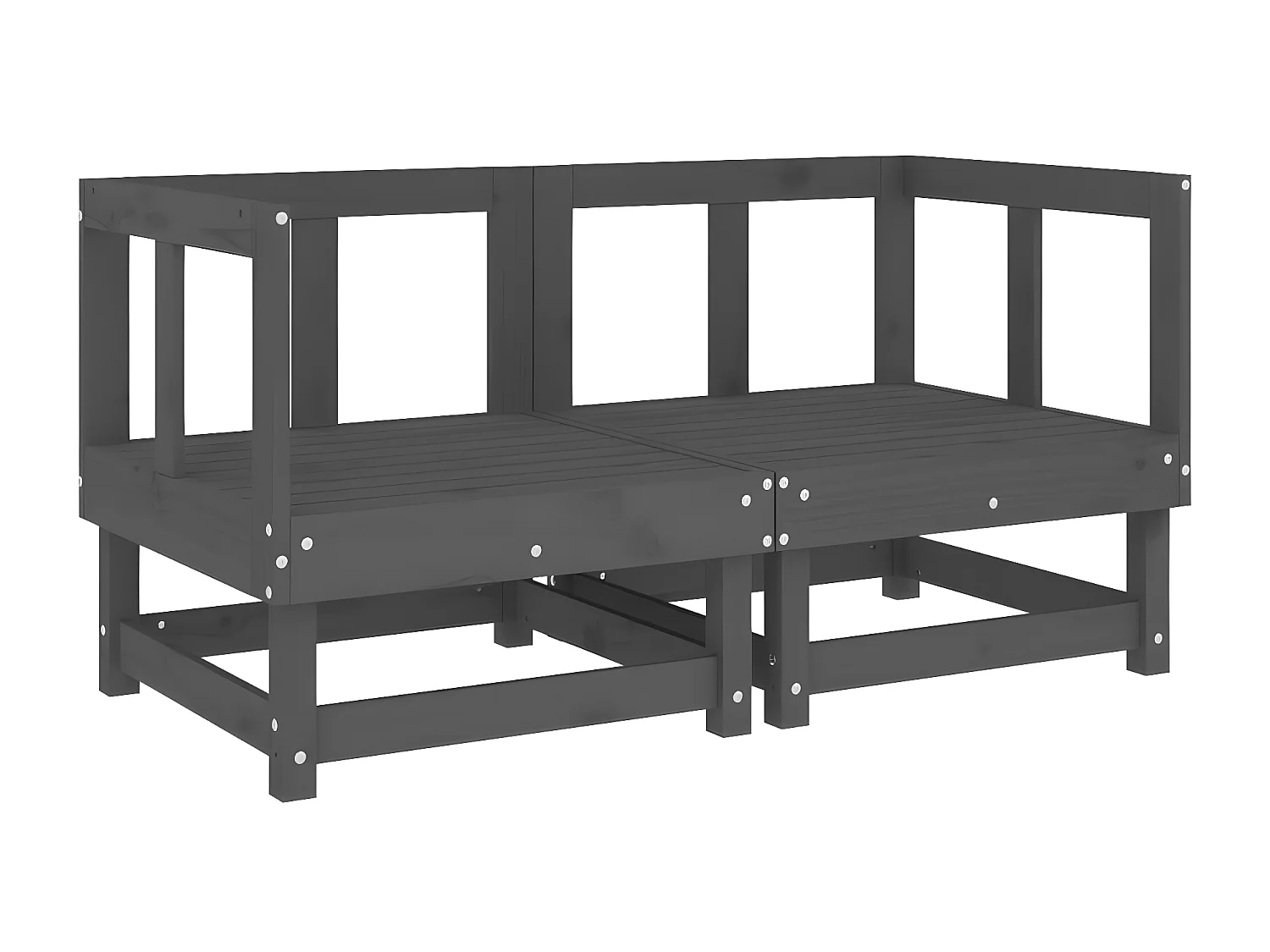 Canapés d'angle avec coussins 2 pcs gris bois de pin massif PWRS51491