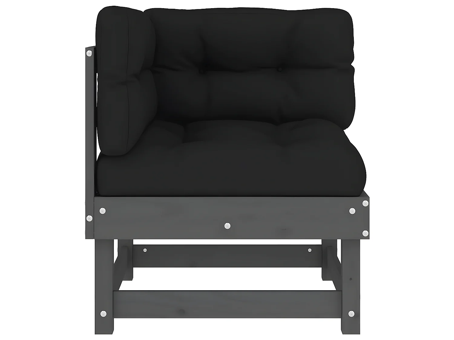 Canapés d'angle avec coussins 2 pcs gris bois de pin massif PWRS51491