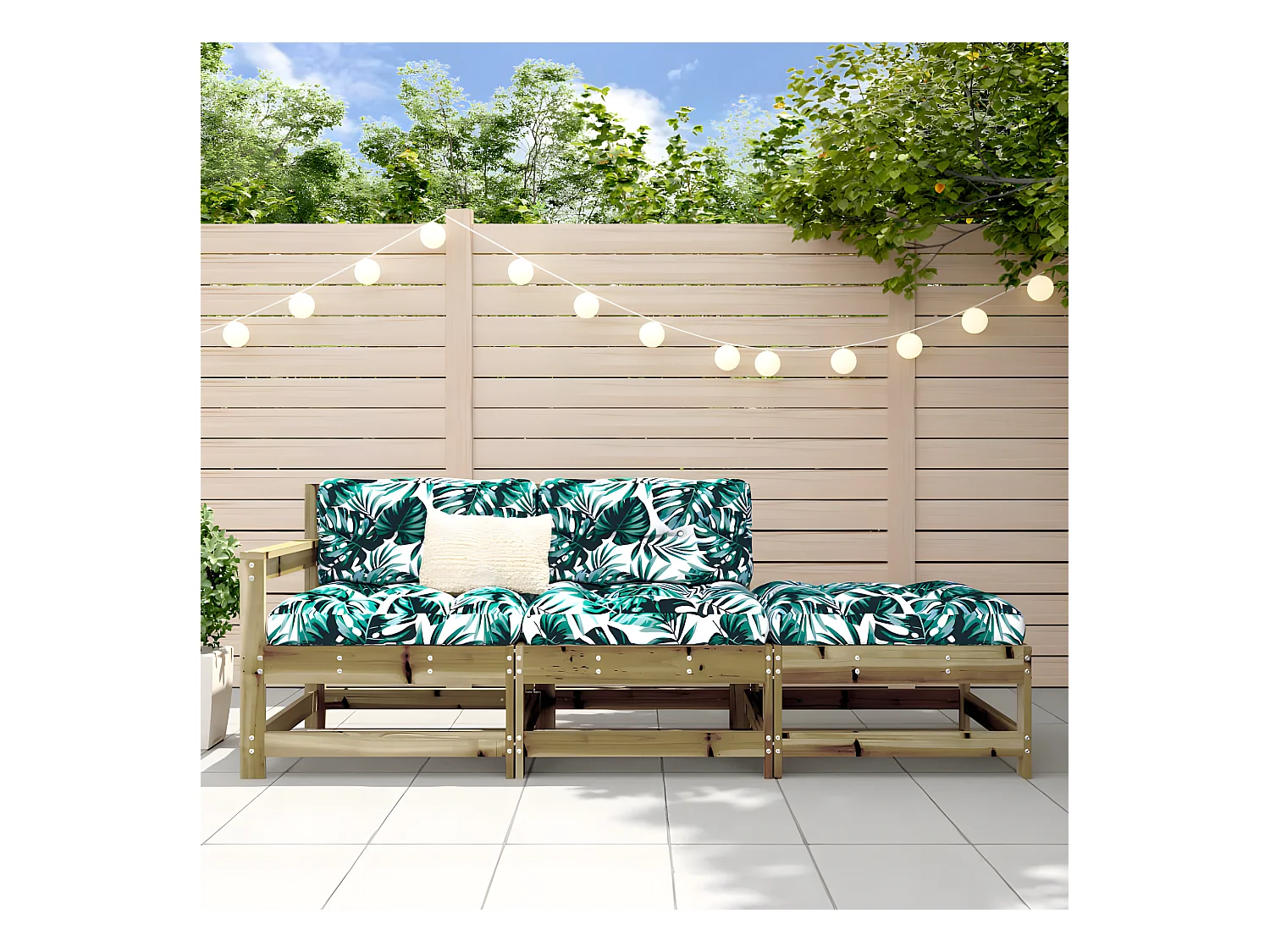 3 pcs Canapés de jardin avec coussins bois de pin imprégné PWRS39284