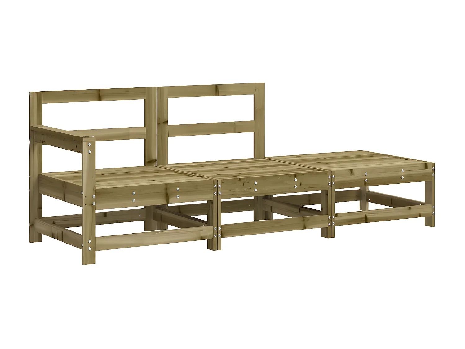 3 pcs Canapés de jardin avec coussins bois de pin imprégné PWRS39284