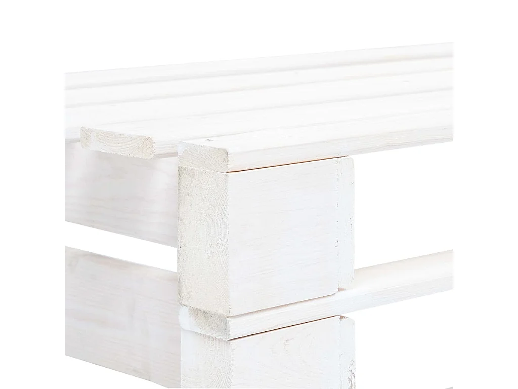 Canapé palette de jardin Blanc Bois de pin imprégné PWRS23314