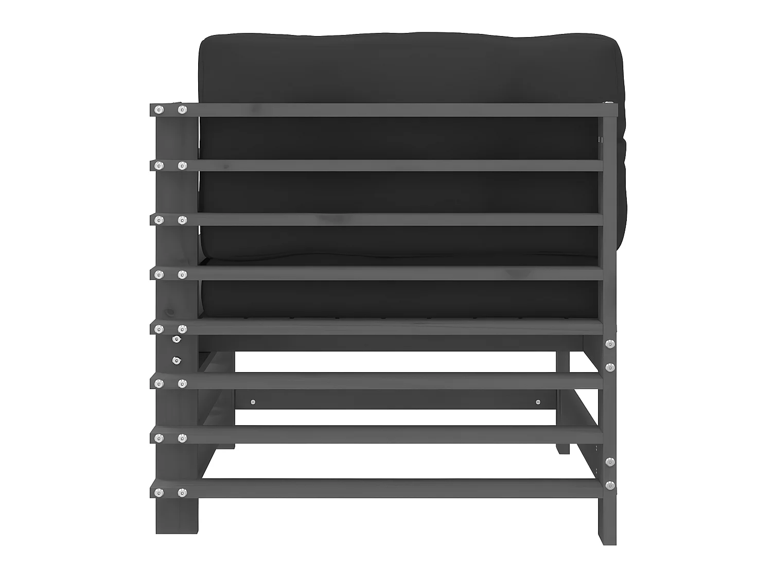 Canapé d'angle avec coussins gris bois de pin solide PWRS30597