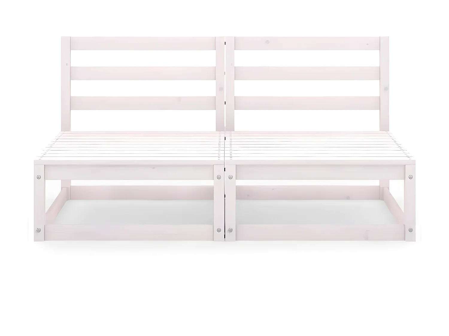 Canapé à 2 places de jardin Blanc Bois de pin solide PWRS74533