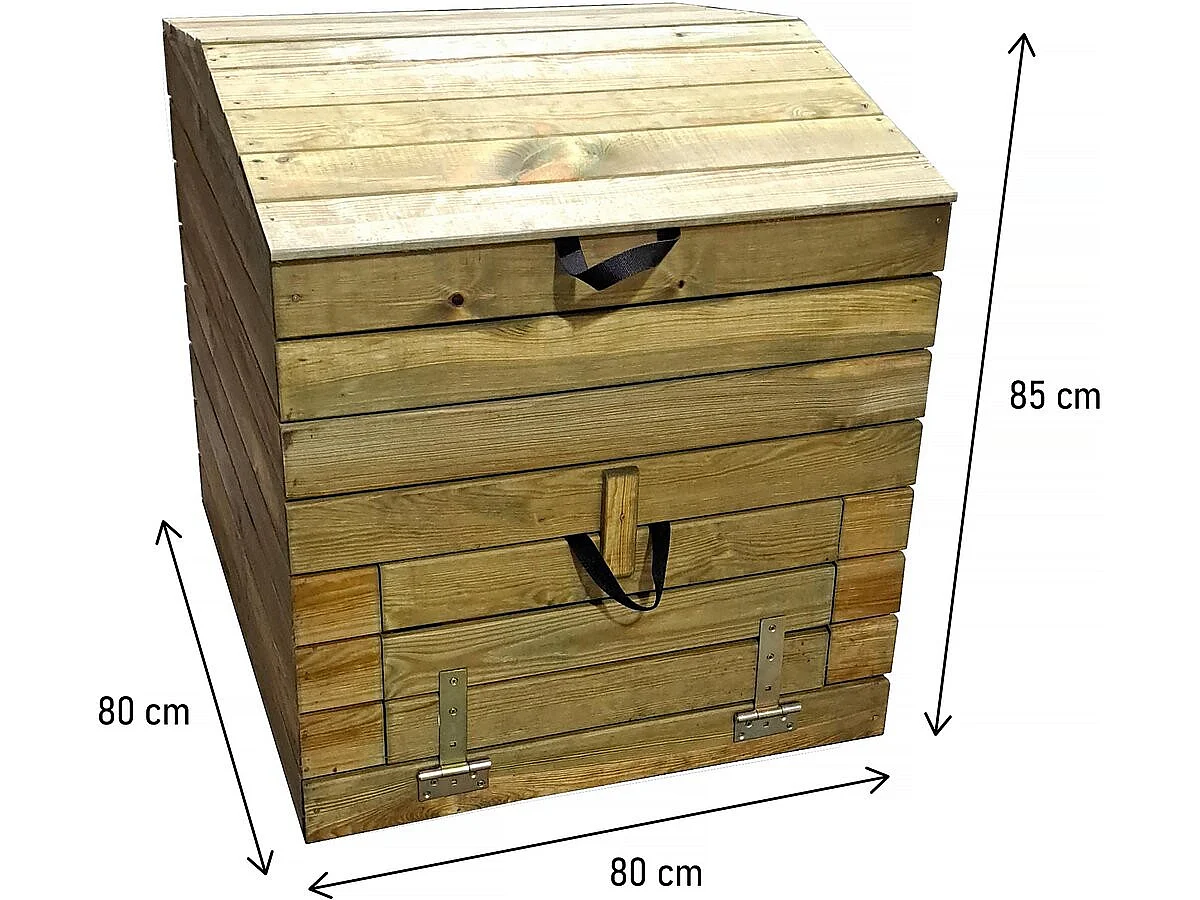 Compastbak hout 500 liter "Douglas" 80 x 80 x 85 cm