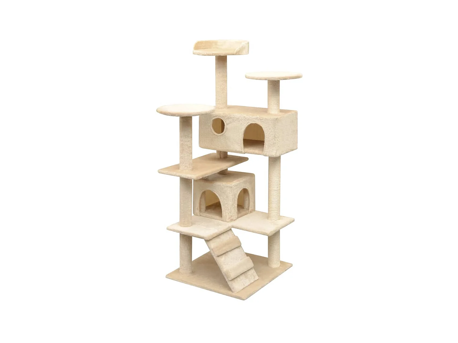 Arbre à chat avec griffoirs en sisal 125 cm Beige OFR76834 BonneVie Meuble