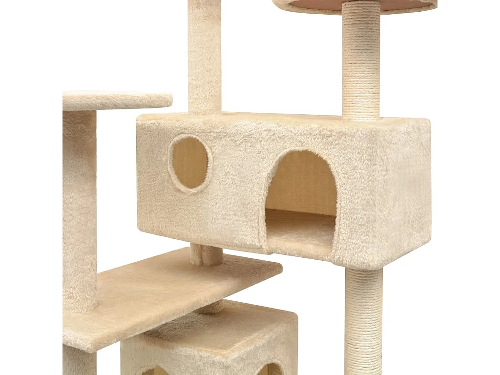 Rascador para gatos con poste rascador de sisal 125 cm beige ES324173