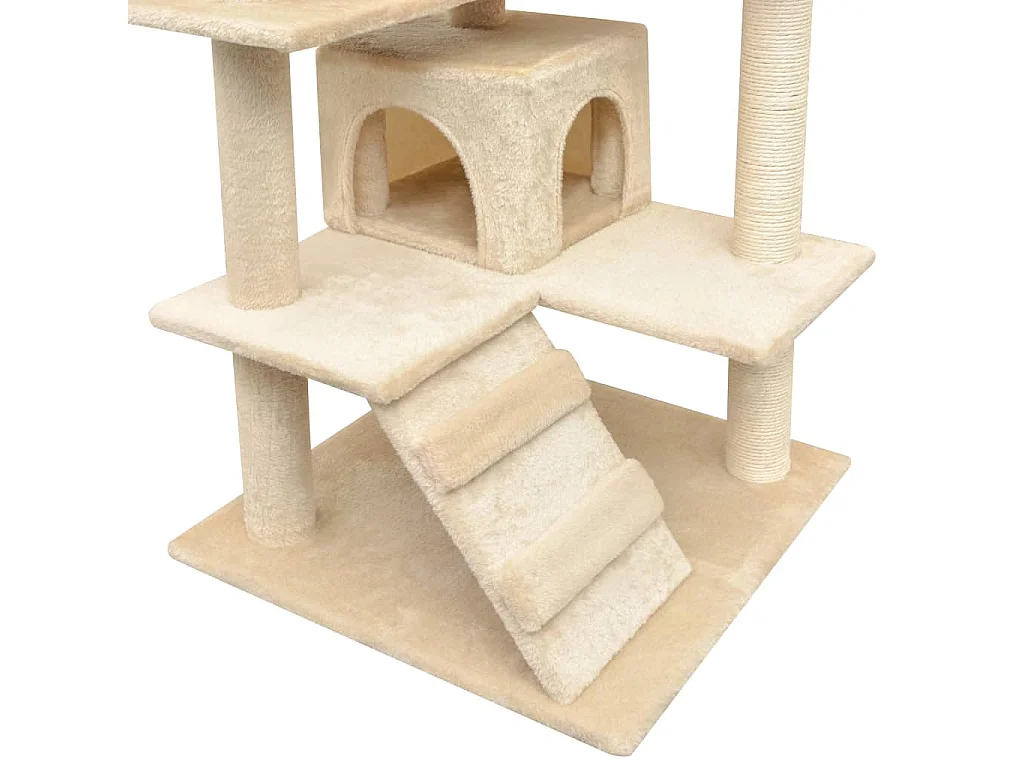 Rascador para gatos con poste rascador de sisal 125 cm beige ES324173