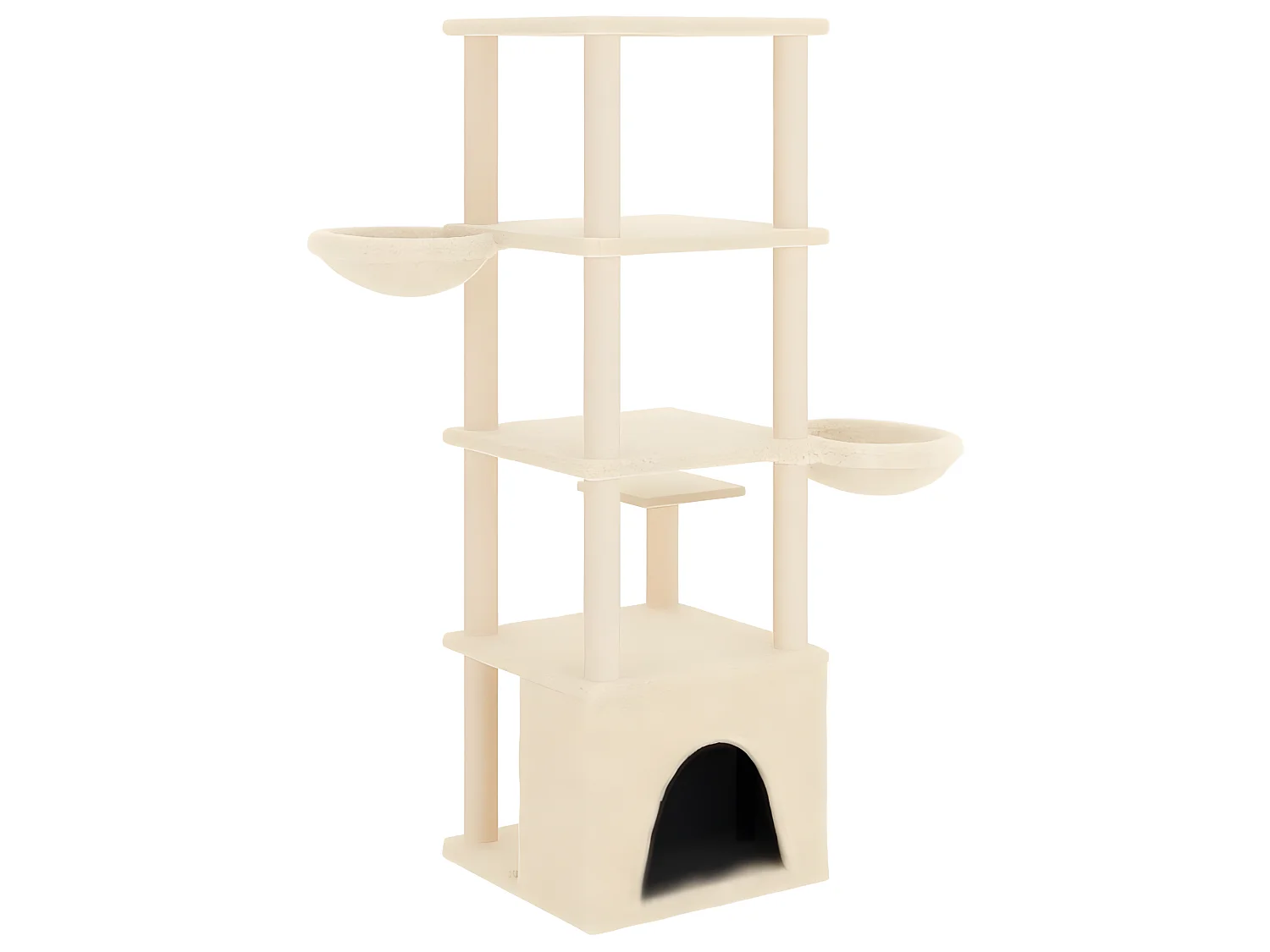 Arbre à chat avec griffoirs en sisal crème 147 cm OFR15750 BonneVie Meuble