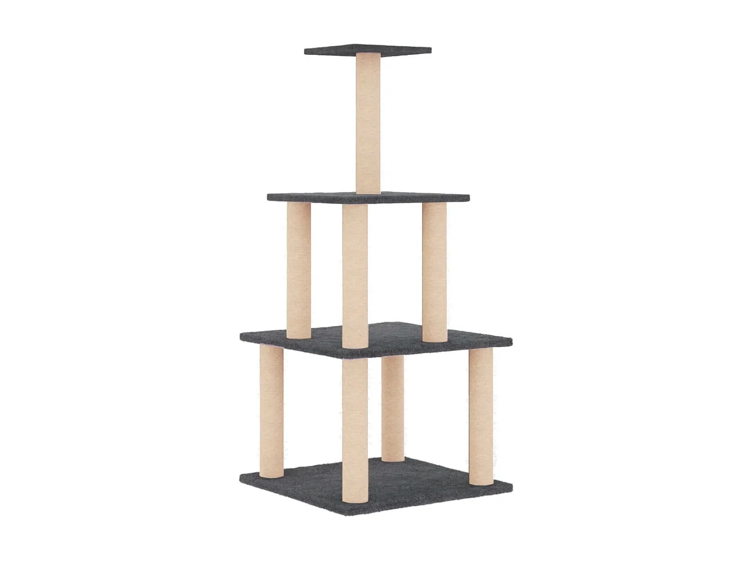 Árvore p/ gatos c/ postes arranhadores sisal 111cm cinza-escuro PT936401