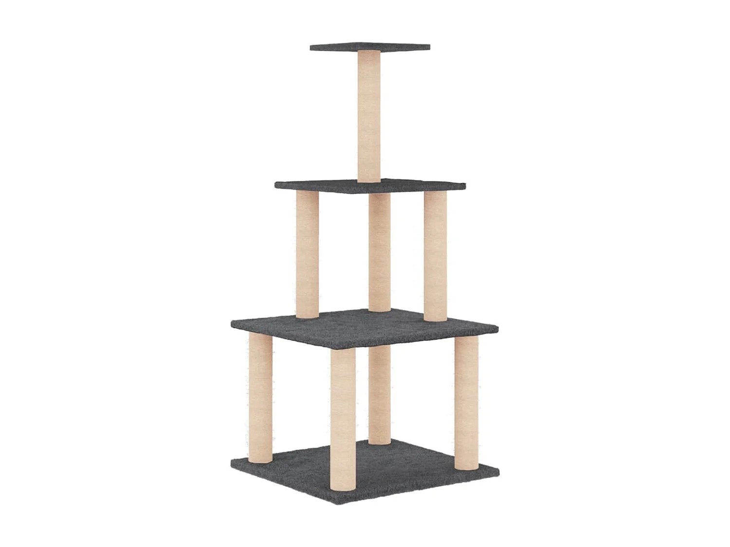 Arbre à chat avec griffoirs en sisal gris foncé 111 cm OFR56071 BonneVie Meuble